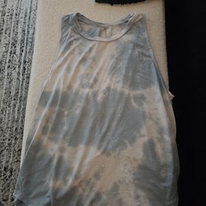 Glyder Blue and White Tie-Dye Muscle Tee